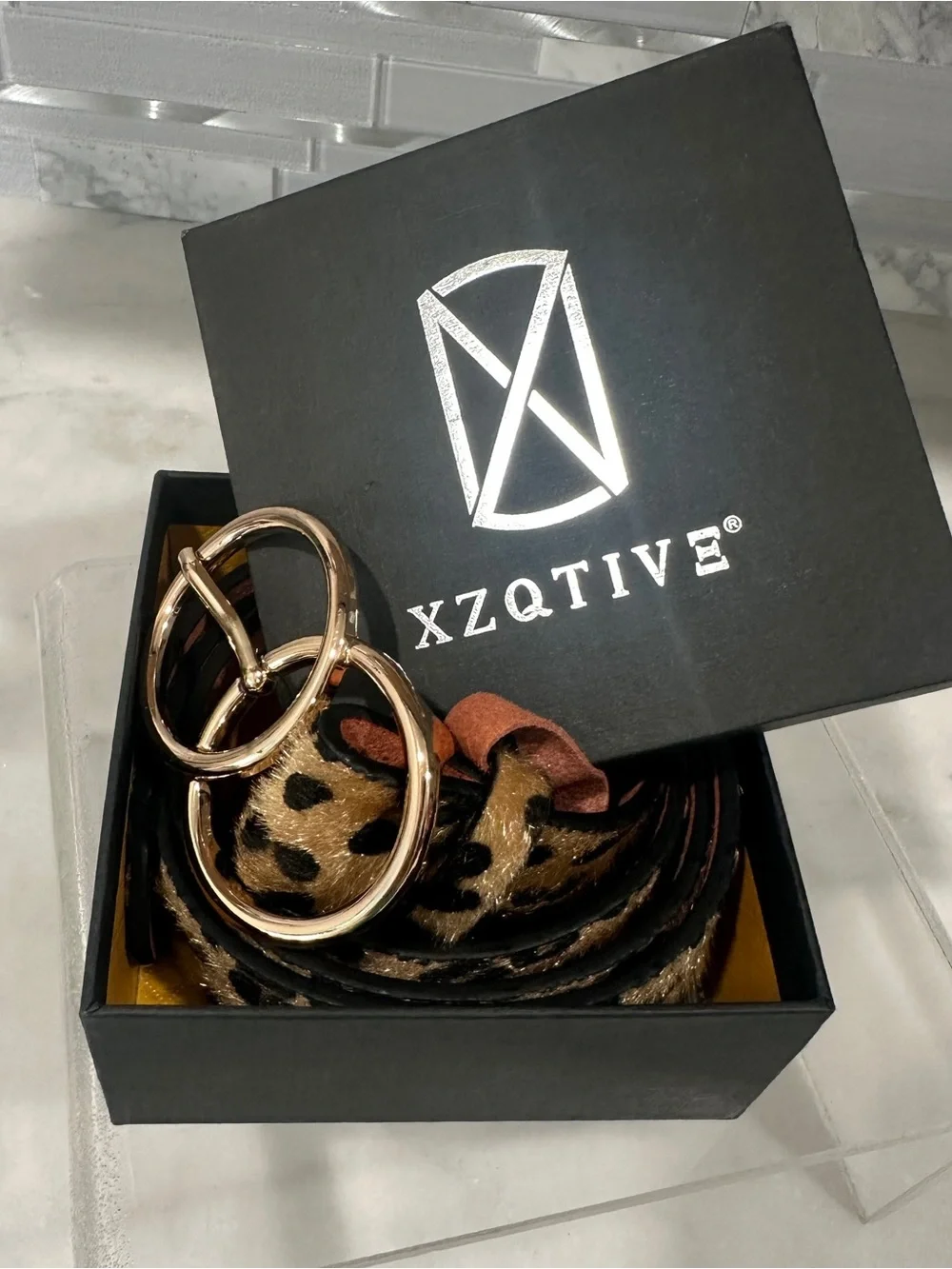 Women’s Leopard Print Double O-Ring Belt | Size Small (23”–28”) | NWOT